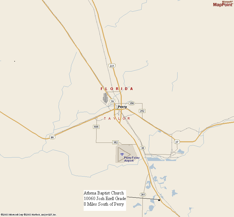 Map to Athena Baptist